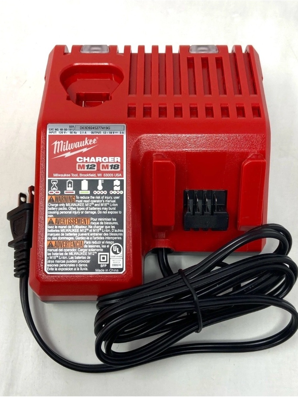 Milwaukee M12/M18 Red Battery Charger Conditions Working Perfect Like New